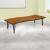 Flash Furniture XU-A3060-CON-OAK-T-P-GG 26"W x 60"L Rectangle Wave Collaborative Oak Laminate Height Adjustable Activity Table, Short Legs addl-1