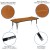 Flash Furniture XU-A3060-CON-OAK-T-P-GG 26"W x 60"L Rectangular Wave Flexible Collaborative Oak Laminate Height Adjustable Activity Table, Short Legs addl-3