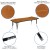 Flash Furniture XU-A3060-CON-OAK-T-P-GG 26"W x 60"L Rectangle Wave Collaborative Oak Laminate Height Adjustable Activity Table, Short Legs addl-3