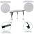 Flash Furniture XU-A48-HCIRC-GY-T-A-CAS-GG Mobile 47.5" Half Circle Wave Flexible Collaborative Gray Laminate Height Adjustable Activity Table addl-3