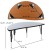 Flash Furniture XU-A48-HCIRC-GY-T-P-GG 47.5" Half Circle Wave Flexible Collaborative Gray Laminate Height Adjustable Activity Table, Short Legs addl-4