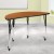 Flash Furniture XU-A48-HCIRC-OAK-T-A-CAS-GG Mobile 47.5" Half Circle Wave Flexible Collaborative Oak Laminate Height Adjustable Activity Table addl-1