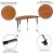 Flash Furniture XU-A48-HCIRC-OAK-T-A-CAS-GG Mobile 47.5" Half Circle Wave Flexible Collaborative Oak Laminate Height Adjustable Activity Table addl-3