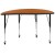 Flash Furniture XU-A48-HCIRC-OAK-T-A-CAS-GG Mobile 47.5" Half Circle Wave Flexible Collaborative Oak Laminate Height Adjustable Activity Table addl-6