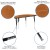 Flash Furniture XU-A48-HCIRC-OAK-T-A-GG 47.5" Half Circle Wave Flexible Collaborative Oak Laminate Height Adjustable Activity Table addl-3