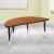 Flash Furniture XU-A48-HCIRC-OAK-T-P-GG 47.5" Half Circle Wave Flexible Collaborative Oak Laminate Height Adjustable Activity Table, Short Legs addl-1