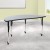 Flash Furniture XU-A60-HCIRC-GY-T-A-CAS-GG Mobile 60" Half Circle Wave Flexible Collaborative Gray Thermal Laminate Activity Table addl-1