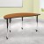 Flash Furniture XU-A60-HCIRC-OAK-T-A-CAS-GG Mobile 60" Half Circle Wave Flexible Collaborative Oak Thermal Laminate Activity Table addl-1