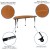 Flash Furniture XU-A60-HCIRC-OAK-T-A-CAS-GG Mobile 60" Half Circle Wave Flexible Collaborative Oak Thermal Laminate Activity Table addl-3