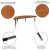 Flash Furniture XU-A60-HCIRC-OAK-T-A-GG 60" Half Circle Wave Flexible Collaborative Oak Thermal Laminate Activity Table addl-3