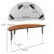 Flash Furniture XU-A60-HCIRC-OAK-T-A-GG 60" Half Circle Wave Flexible Collaborative Oak Thermal Laminate Activity Table addl-4