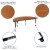 Flash Furniture XU-A60-HCIRC-OAK-T-P-CAS-GG Mobile 60" Half Circle Wave Flexible Collaborative Oak Thermal Laminate Activity Table-Height Adjust Short Legs addl-3