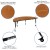 Flash Furniture XU-A60-HCIRC-OAK-T-P-CAS-GG Mobile 60" Half Circle Wave Collaborative Oak Thermal Laminate Activity Table-Height Adjust Short Legs addl-3