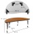 Flash Furniture XU-A60-HCIRC-OAK-T-P-CAS-GG Mobile 60" Half Circle Wave Collaborative Oak Thermal Laminate Activity Table-Height Adjust Short Legs addl-4