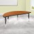 Flash Furniture XU-A60-HCIRC-OAK-T-P-GG 60" Half Circle Wave Flexible Collaborative Oak Thermal Laminate Activity Table, Short Legs addl-1