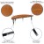 Flash Furniture XU-A60-HCIRC-OAK-T-P-GG 60" Half Circle Wave Flexible Collaborative Oak Thermal Laminate Activity Table, Short Legs addl-3