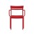 Flash Furniture XU-CH-10318-ARM-RED-GG Indoor/Outdoor Red Steel 2 Slat Stackable Armchair addl-10