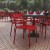Flash Furniture XU-CH-10318-ARM-RED-GG Indoor/Outdoor Red Steel 2 Slat Stackable Armchair addl-1