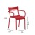 Flash Furniture XU-CH-10318-ARM-RED-GG Indoor/Outdoor Red Steel 2 Slat Stackable Armchair addl-4