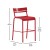 Flash Furniture XU-CH-10318-B-RED-GG Indoor/Outdoor Red Metal 2 Slat Bar Height Stool addl-4