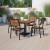 Flash Furniture XU-DG-10456036-GG Outdoor Patio Bistro Dining Table Set with 4 Chairs and Faux Teak Poly Slats, 5 Piece Set addl-1