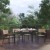 Flash Furniture XU-DG-304860064-GG 30" x 48" Steel Framed Dining Table with Synthetic Teak Poly Slats, Umbrella Hole, 4 Club Chairs, 5 Piece Set addl-1