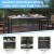 Flash Furniture XU-DG-304860064-UB19BTL-GG 30" x 48" Patio Dining Table, Teal Umbrella, Base & 4 Synthetic Teak Stackable Chairs, 7 Piece Set addl-3