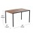 Flash Furniture XU-DG-304860064-UB19BTL-GG 30" x 48" Patio Dining Table, Teal Umbrella, Base & 4 Synthetic Teak Stackable Chairs, 7 Piece Set addl-7