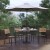 Flash Furniture XU-DG-304860364-UB19BGY-GG 30" x 48" Faux Teak Patio Table, Gray Umbrella & Base & 4 Stacking Faux Teak Chairs, 7 Piece Set addl-1