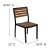 Flash Furniture XU-DG-304860364-UB19BGY-GG 30" x 48" Faux Teak Patio Table, Gray Umbrella & Base & 4 Stacking Faux Teak Chairs, 7 Piece Set addl-8