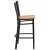 Flash Furniture XU-DG-60114-COF-BAR-NATW-GG Hercules Black Coffee Back Metal Restaurant Barstool - Natural Wood Seat addl-4
