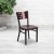 Flash Furniture XU-DG-60117-MAH-MTL-GG Hercules Black Cutout Back Metal Restaurant Chair - Mahogany Wood Back & Seat addl-1