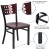 Flash Furniture XU-DG-60117-MAH-MTL-GG Hercules Black Cutout Back Metal Restaurant Chair - Mahogany Wood Back & Seat addl-3