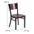 Flash Furniture XU-DG-60117-MAH-MTL-GG Hercules Black Cutout Back Metal Restaurant Chair - Mahogany Wood Back & Seat addl-4