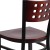 Flash Furniture XU-DG-60117-MAH-MTL-GG Hercules Black Cutout Back Metal Restaurant Chair - Mahogany Wood Back & Seat addl-9