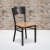 Flash Furniture XU-DG-60119-CIR-NATW-GG Hercules Black Circle Back Metal Restaurant Chair - Natural Wood Seat addl-1