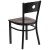 Flash Furniture XU-DG-60119-CIR-WALW-GG Hercules Black Circle Back Metal Restaurant Chair - Walnut Wood Seat addl-3