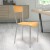 Flash Furniture XU-DG-60217-NAT-GG Invincible Series Silver Metal Restaurant Chair - Natural Wood Back & Seat addl-1