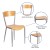 Flash Furniture XU-DG-60217-NAT-GG Invincible Series Silver Metal Restaurant Chair - Natural Wood Back & Seat addl-3