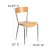 Flash Furniture XU-DG-60217-NAT-GG Invincible Series Silver Metal Restaurant Chair - Natural Wood Back & Seat addl-4