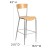 Flash Furniture XU-DG-60218-NAT-GG Invincible Series Silver Metal Restaurant Barstool - Natural Wood Back & Seat addl-4