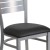 Flash Furniture XU-DG-60401-BLKV-GG Hercules Silver Slat Back Metal Restaurant Chair - Black Vinyl Seat addl-10