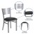 Flash Furniture XU-DG-60401-BLKV-GG Hercules Silver Slat Back Metal Restaurant Chair - Black Vinyl Seat addl-4