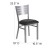 Flash Furniture XU-DG-60401-BLKV-GG Hercules Silver Slat Back Metal Restaurant Chair - Black Vinyl Seat addl-5