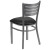 Flash Furniture XU-DG-60401-BLKV-GG Hercules Silver Slat Back Metal Restaurant Chair - Black Vinyl Seat addl-6
