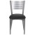 Flash Furniture XU-DG-60401-BLKV-GG Hercules Silver Slat Back Metal Restaurant Chair - Black Vinyl Seat addl-9