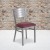 Flash Furniture XU-DG-60401-BURV-GG Hercules Silver Slat Back Metal Restaurant Chair - Burgundy Vinyl Seat addl-1