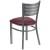Flash Furniture XU-DG-60401-BURV-GG Hercules Silver Slat Back Metal Restaurant Chair - Burgundy Vinyl Seat addl-3