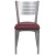 Flash Furniture XU-DG-60401-BURV-GG Hercules Silver Slat Back Metal Restaurant Chair - Burgundy Vinyl Seat addl-4