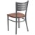 Flash Furniture XU-DG-60401-CHYW-GG Hercules Silver Slat Back Metal Restaurant Chair - Cherry Wood Seat addl-3